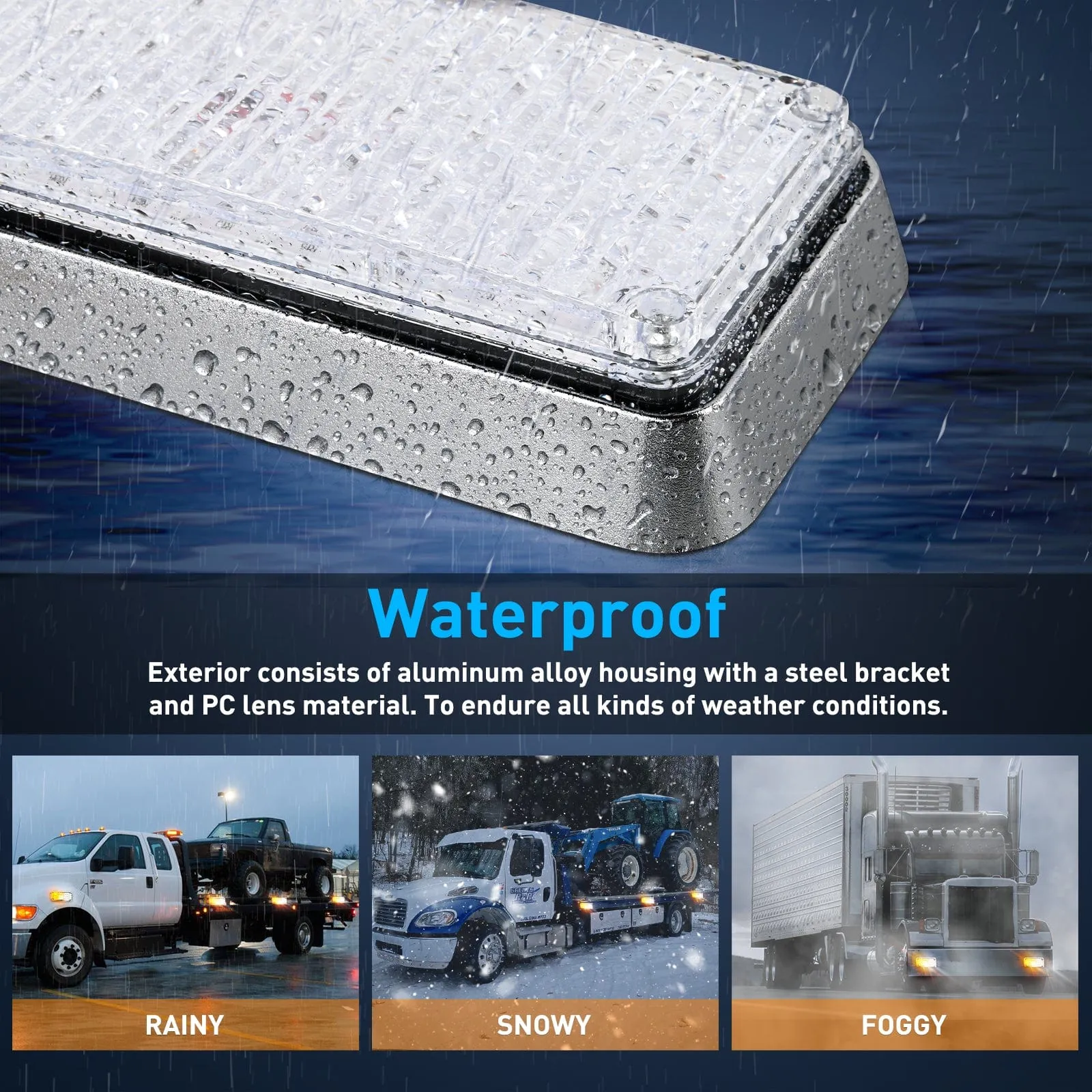 42LED Amber White Wireless Magnetic Strobe Lights Surface Mount Waterproof 5 Patterns (Pair)