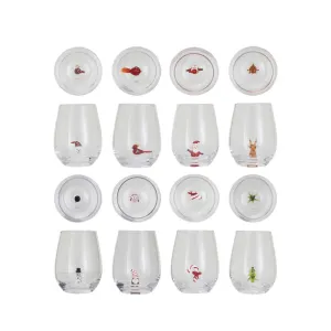 Christmas Stemless Wine Glasses