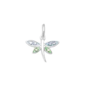 Epoxy Dragonfly Charm with Crystals